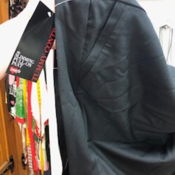 Avenue Black Pull On Dress Pants 14 Tall with Tummy Control mesh panel - Picture 4 of 7